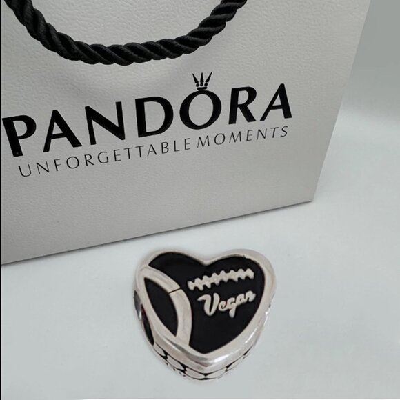 Pandora Jewelry - Pandora I LOVE Heart Football Las Vegas Heart Charm S925 Silver for Bracelet